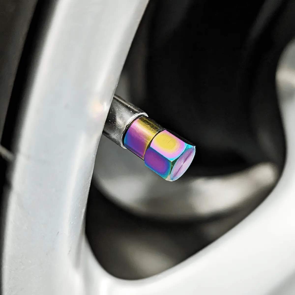 Titanium Tire Cap Set, Universal For Valve Stem Caps On Cars & Bikes, Grade-5 Titanium 2