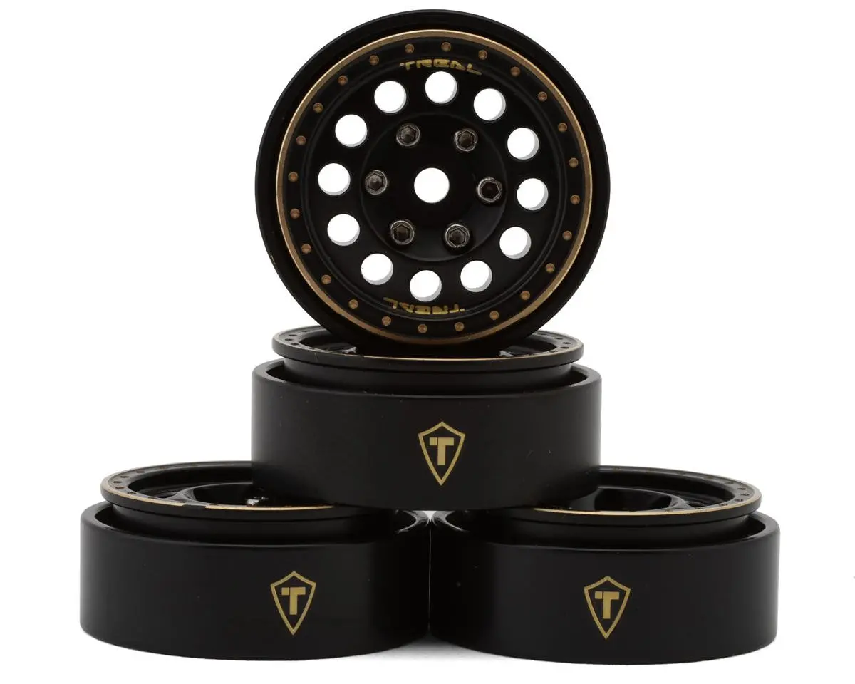 Type A 1.0" 12-Hole Brass Beadlock Wheels, 40G, Black (4) 1
