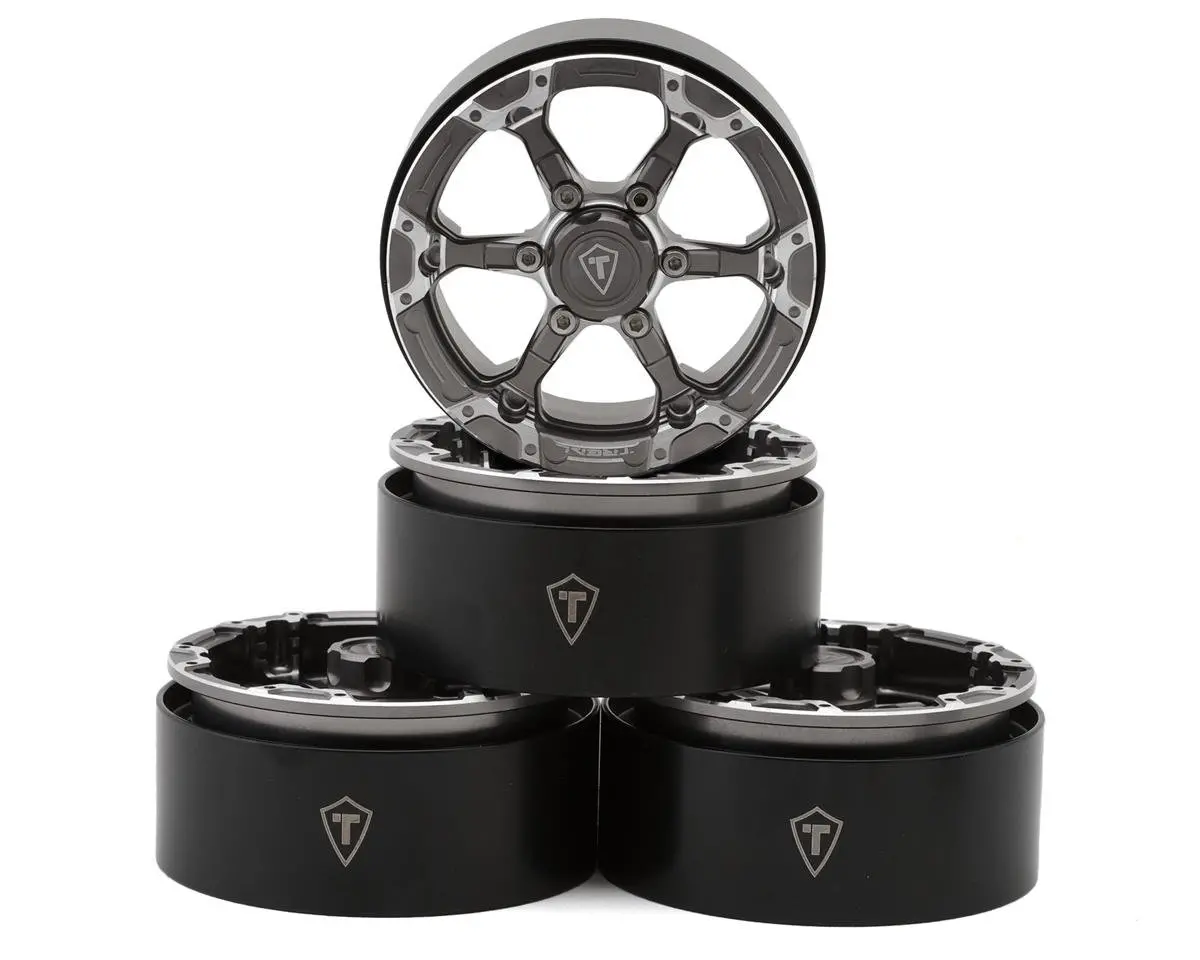 Type 4P 1.9" 6-Spoke Beadlock Wheels, Titanium (4) 1