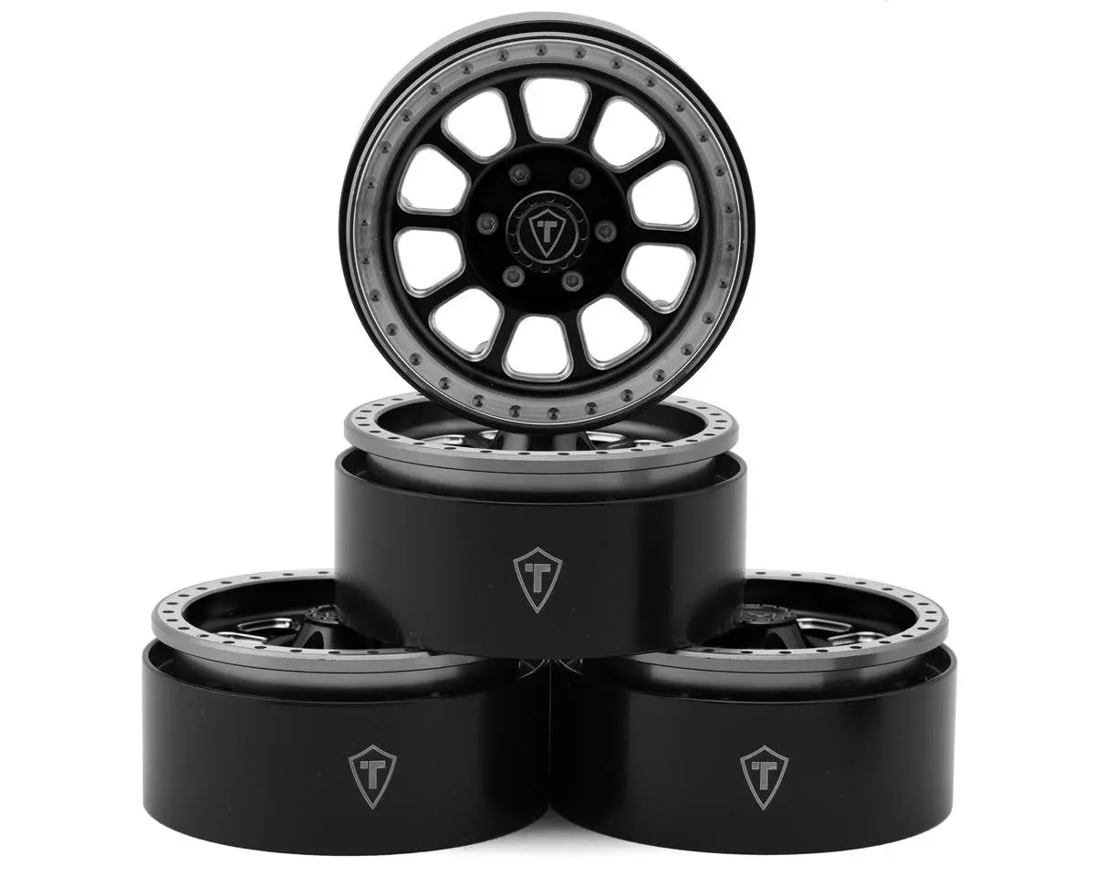 Type V2 1.9" Beadlock Wheels, Black/Silver (4) 1