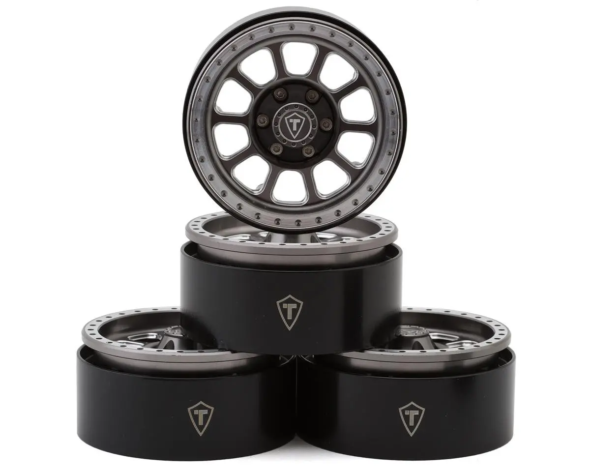 Type V2 1.9" 10-Spoke Beadlock Wheels, Titanium/Silver (4) 1