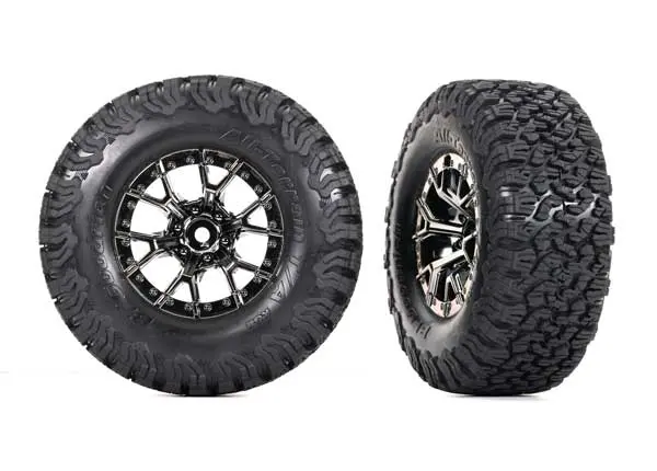 2/4Wd F/R Tires & Wheels, Black Chrome (2) 1