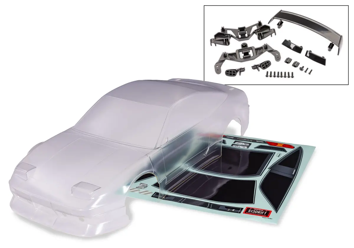 4-Tec Drift Nissan 240Sx Body, Clear 1