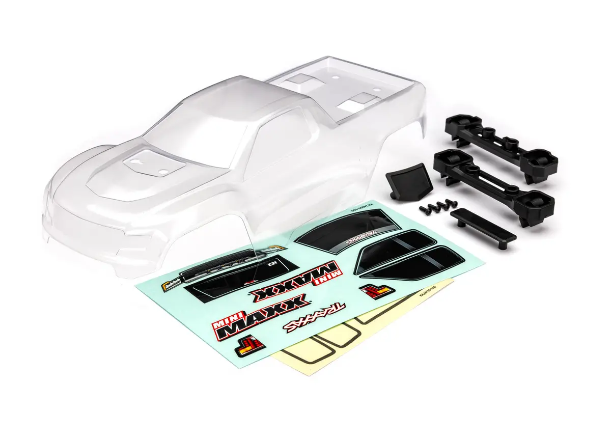 Mini Maxx Body W/ Decals, Clear 1