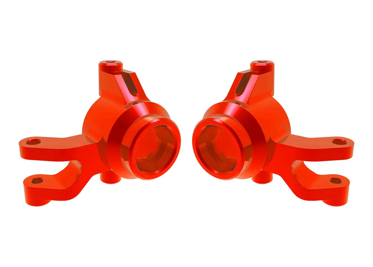 Mini Maxx Aluminum Steering Blocks, L&R, Red 1
