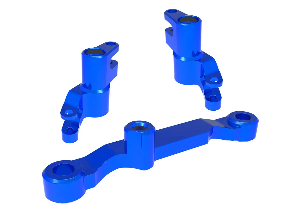 Mini Maxx Aluminum Bellcrank Steering Assembly, Blue 1