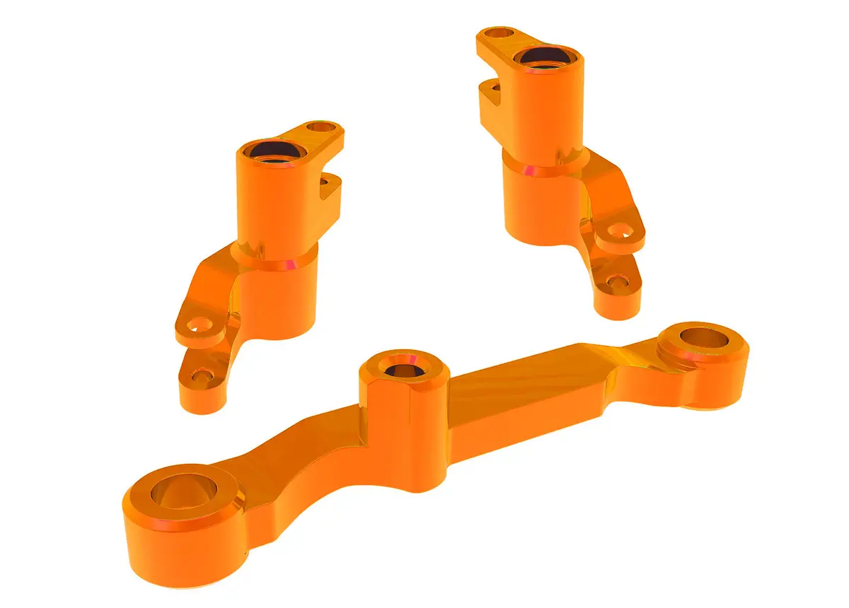 Mini Maxx Aluminum Bellcrank Steering Assembly, Orange 1