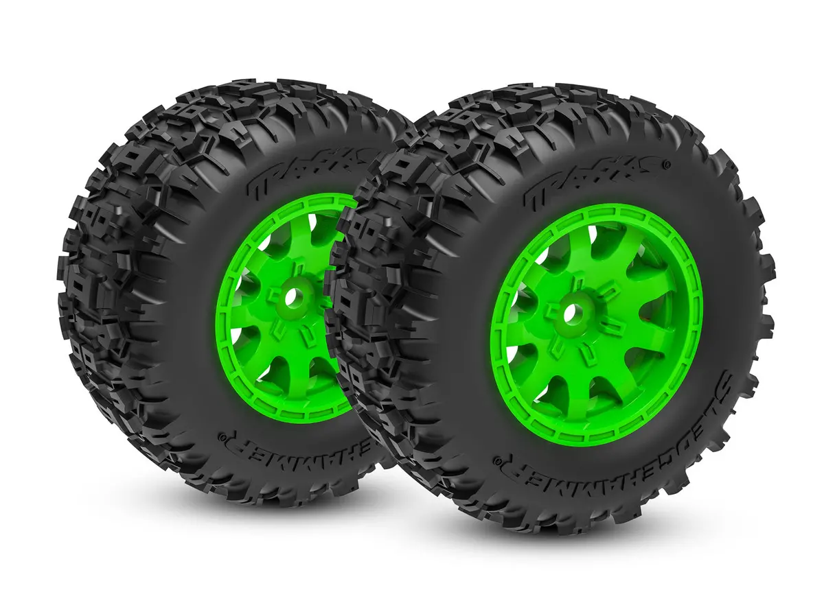 Mini Maxx Sledgehammer Front Tires (2), Green, Green 1