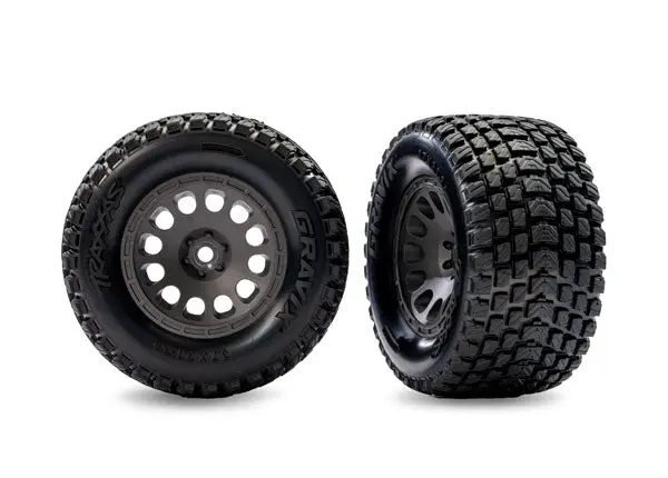 Gravix Mini Xrt Pre-Glued Front Tires, Gray (2) 1