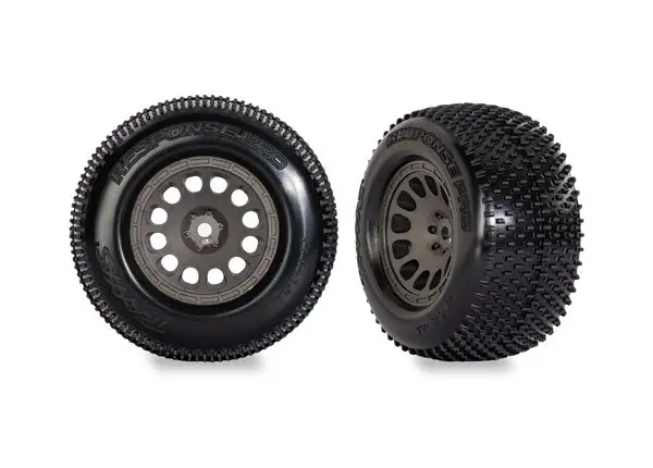 Response Pro Mini Xrt Pre-Glued Tires, Gray (2) 1