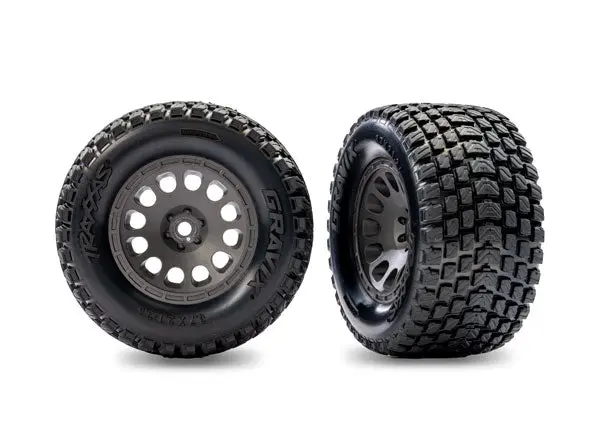 Gravix Mini Xrt Pre-Glued Rear Tires, Gray (2) 1
