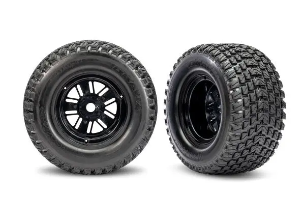 Gravix Pro Scale Pre-Glued Rear Tires (2), Black 1
