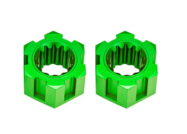 Aluminum Front Wheel Hex / Hub (2), Green 1