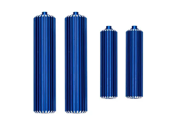 Aluminum Shock Reservoirs, (2) Front & (2) Rear, Blue 1