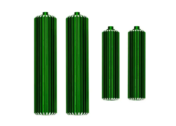 Aluminum Shock Reservoirs, (2) Front & (2) Rear, Green 1