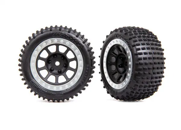 Alias Step-Pin 2.2" Pre-Glued Rear Bandit Tires, Black Chrome (2) 1
