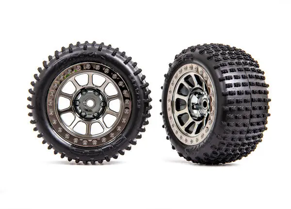 Alias Step-Pin 2.2" Pre-Glued Rear Bandit Tires, Black Chrome (2) 1
