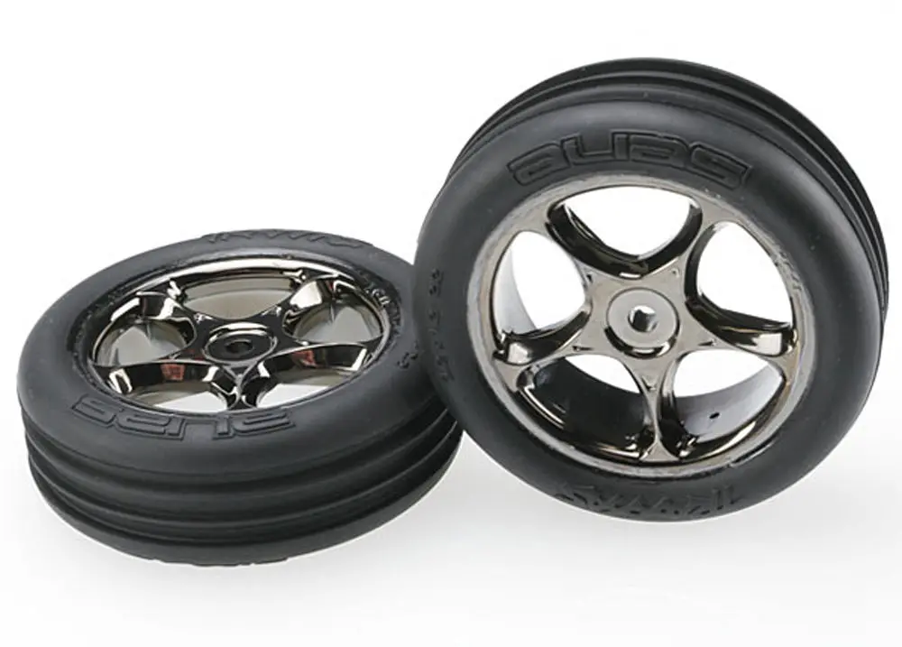 Alias Ribbed Tires, 2.2" Tracer Wheels, Blk Chrome 1