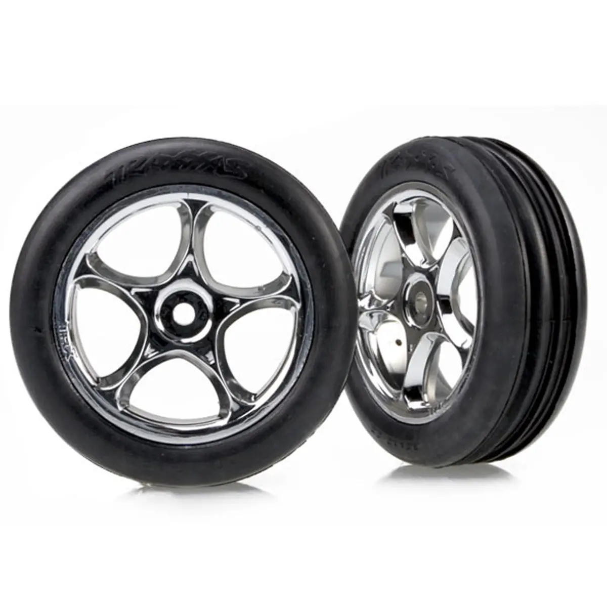 Alias Ribbed Soft Tires, 2.2" Tracer Wheels, Chrome 1