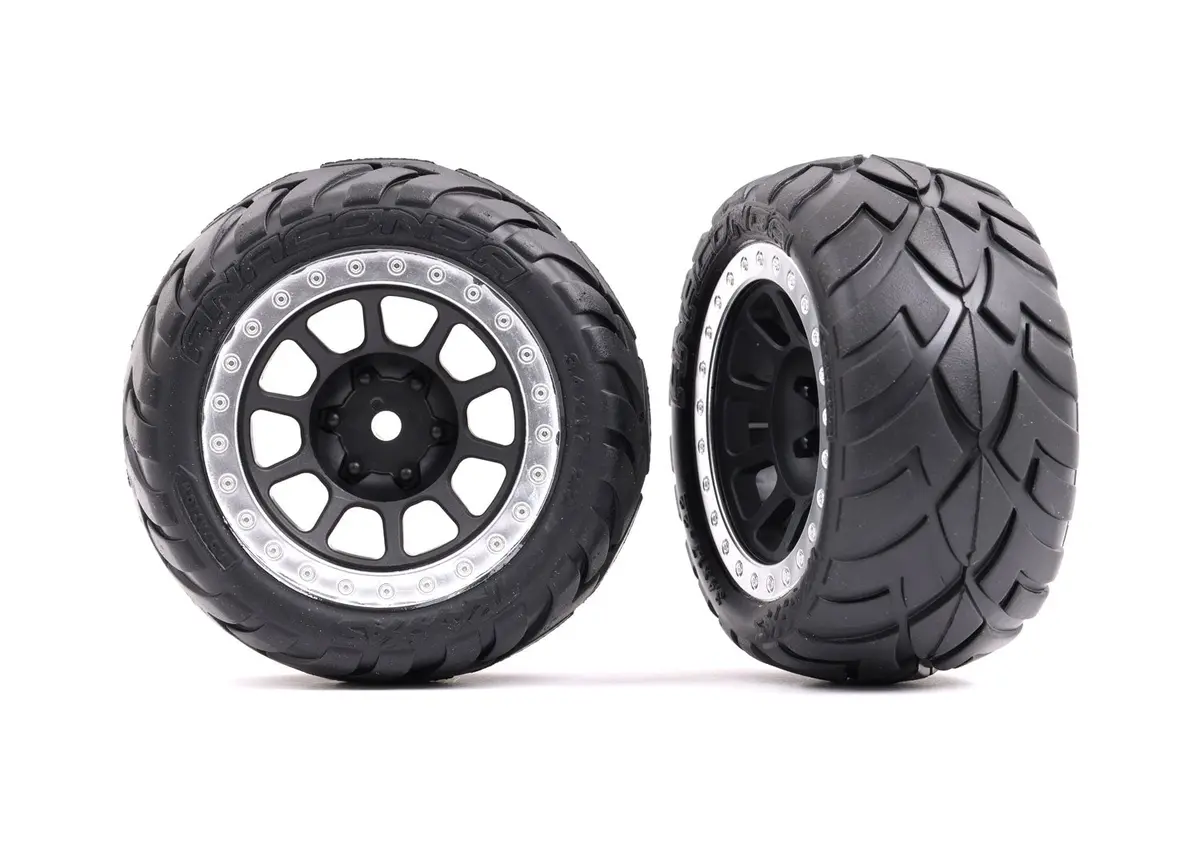 Anaconda 2.2" Pre-Glued Rear Bandit Tires, Satin Chrome (2) 1