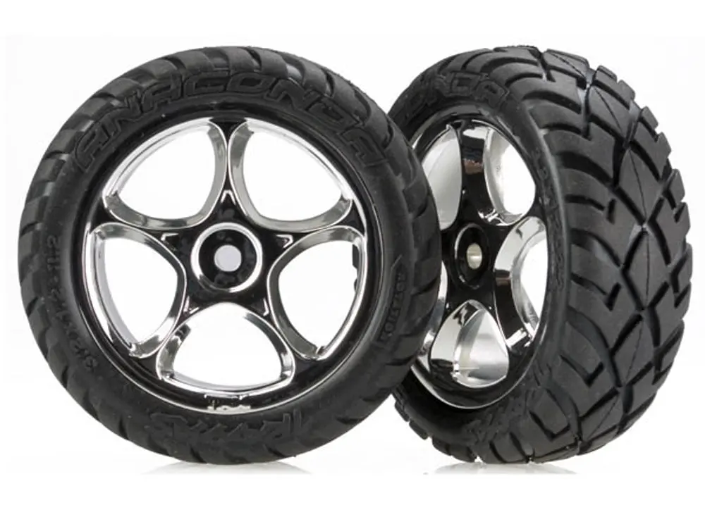 Anaconda Tires & 2.2" Wheels, Chrome, Front 1