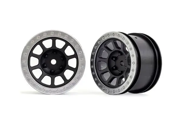 Bandit 2.2" Beadlock Rear Wheels, Satin Chrome (2) 1