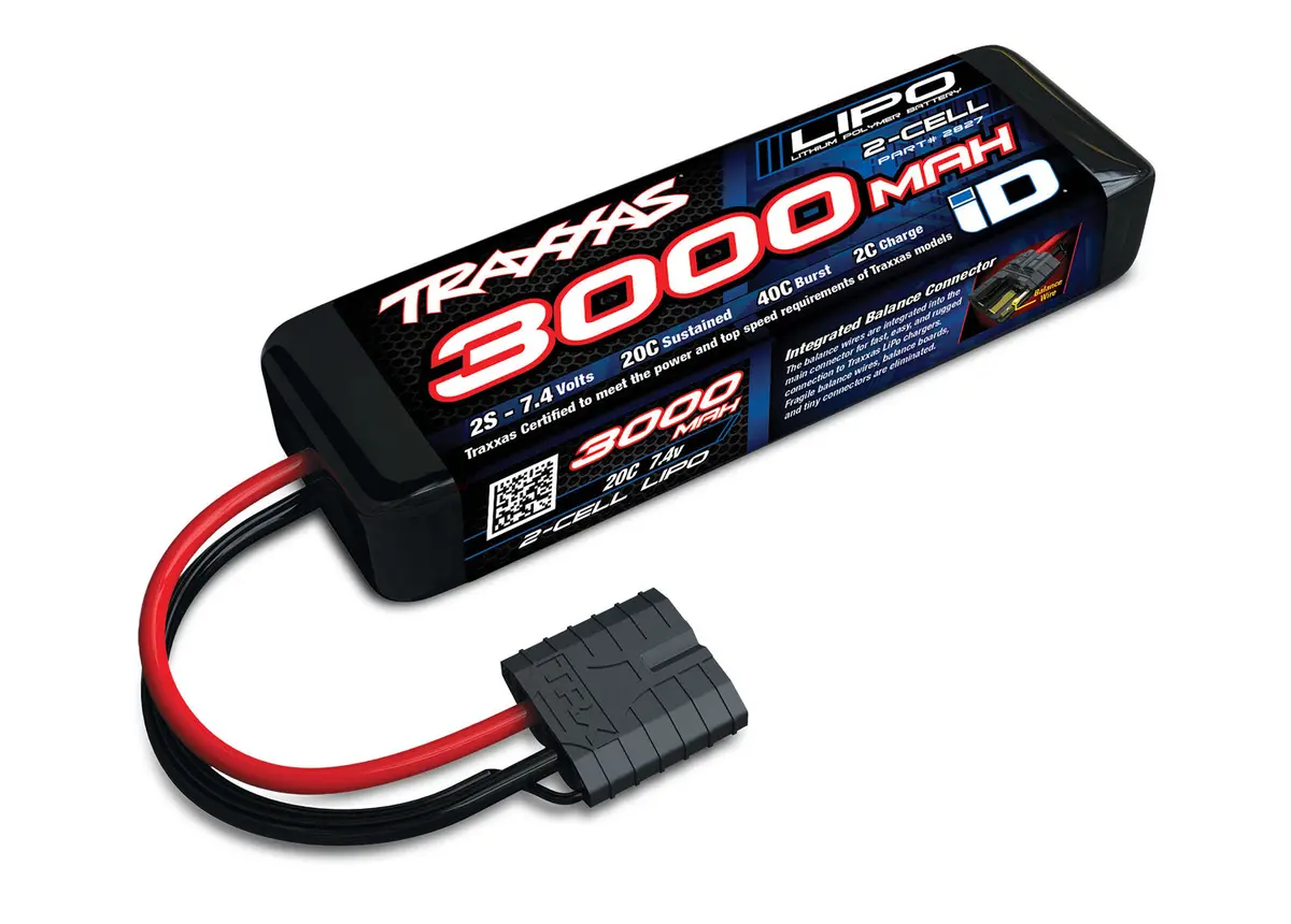 2-Cell 7.4V Lipo Battery, 3000Mah 1