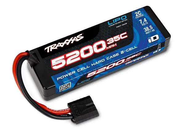 Power Cell Hard Case 7.4V 2S Lipo Battery, 5200Mah 35C 1
