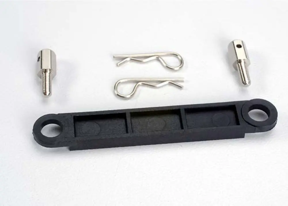 Battery Hold Down Plate, Posts & Body Clips, Black 1