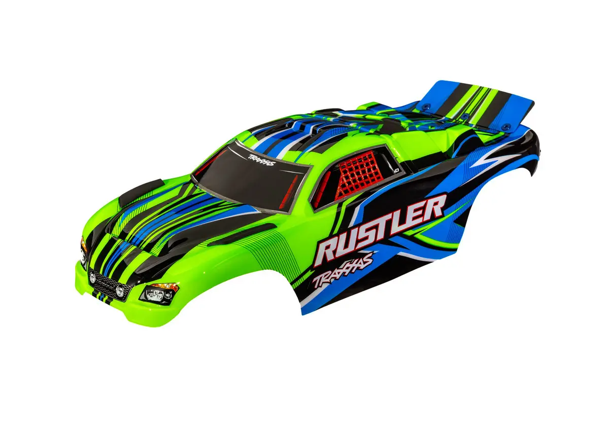 Rustler Pre-Assembled Clipless Body, Green 1