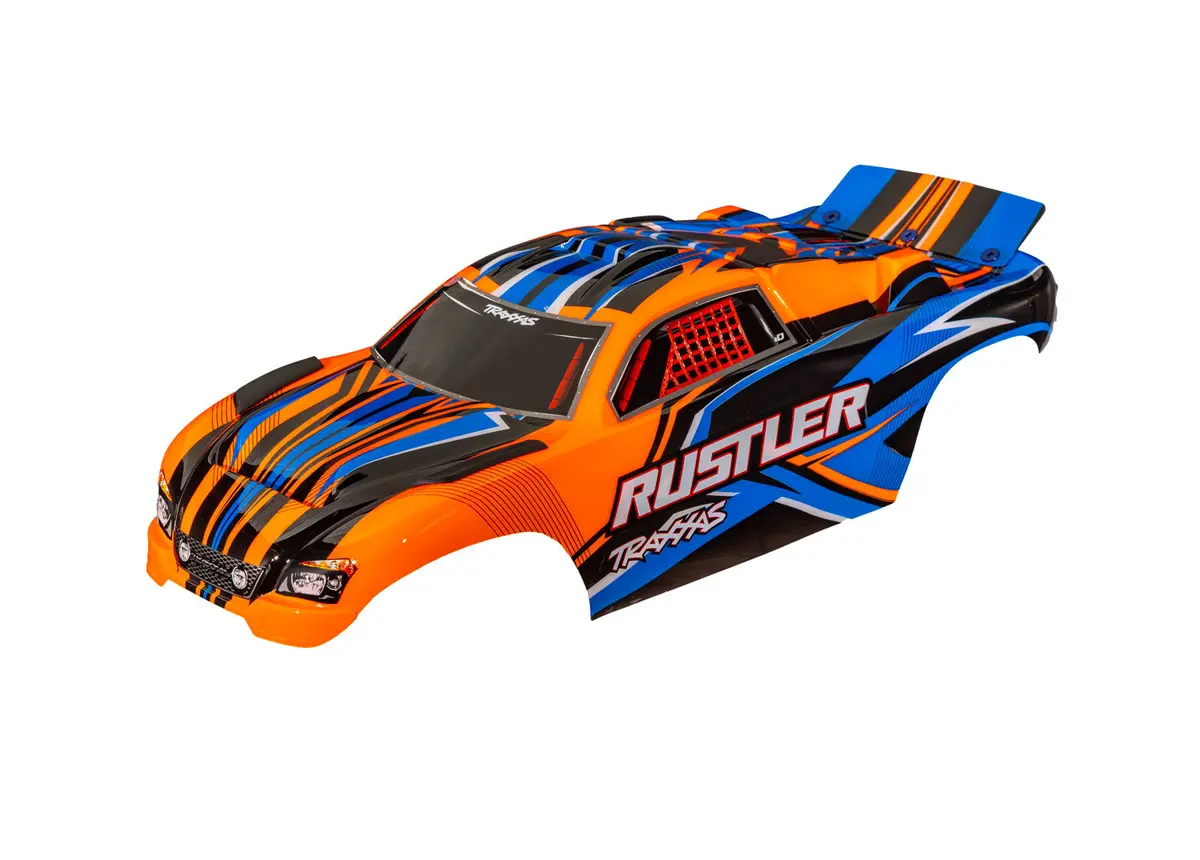 Rustler Pre-Assembled Clipless Body, Orange 1