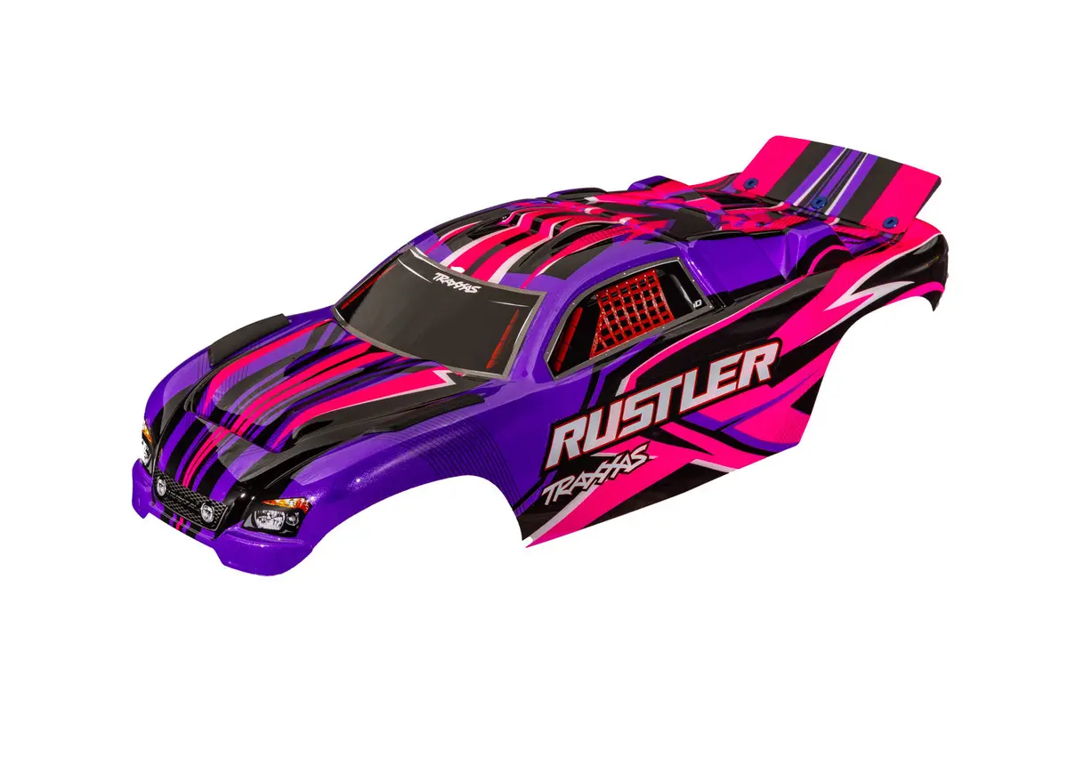 Rustler Pre-Assembled Clipless Body, Pink 1