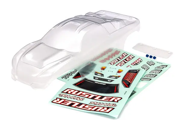 Rustler Body W/ Decals, Clear 1