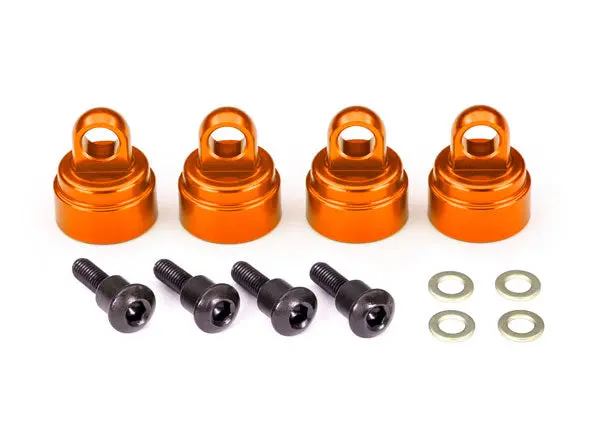 Aluminum Shock Caps, Orange 1