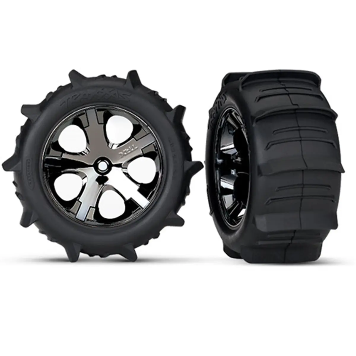 Paddle Tires, 2.8" All-Star Wheels, Chrome, 2Wd Rear 1