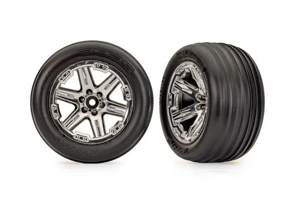 Ribbed Tires & Rxt Chrome Wheels W/ Foam Inserts (2) 1