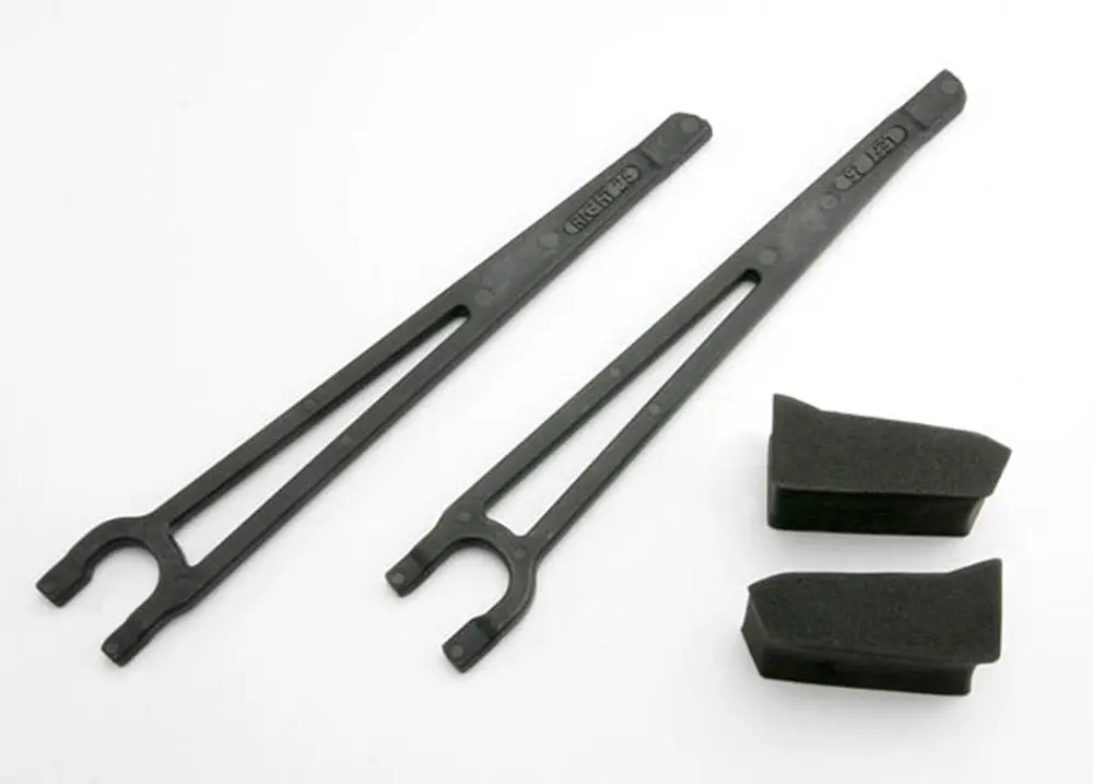 Left & Right Battery Hold Downs, Foam Spacers 1