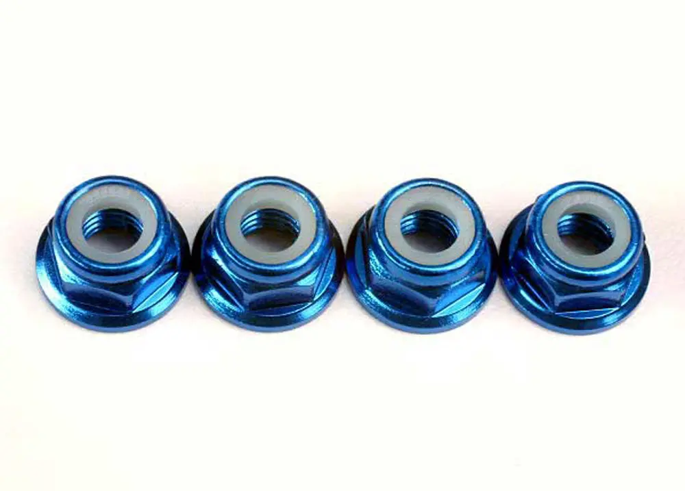 Aluminum 5Mm Flanged Nylon Locking Nuts, Blue 1