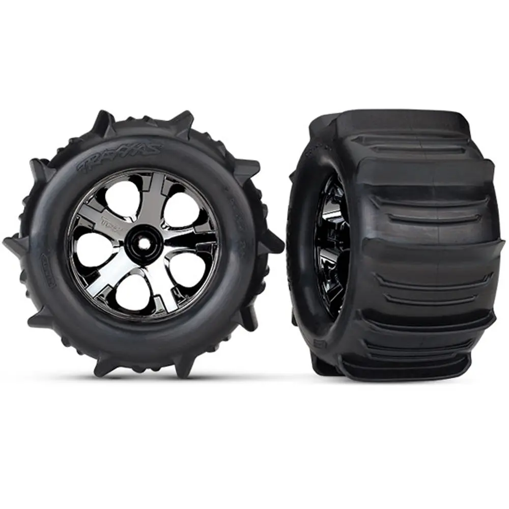 Paddle Tires, All-Star 2.8" Wheels, Black Chrome 1