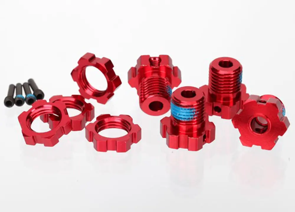 Aluminum 17Mm Splined Wheel Hub Set, Red 1