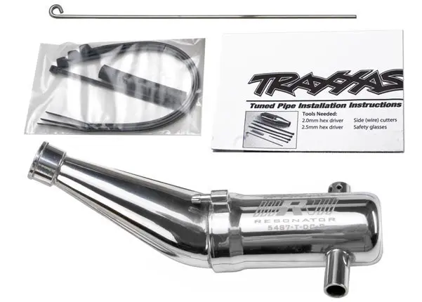Traxxas 5487 Tuned Pipe, Resonator, R.O.A.R. Legal (Aluminum, Double- 1