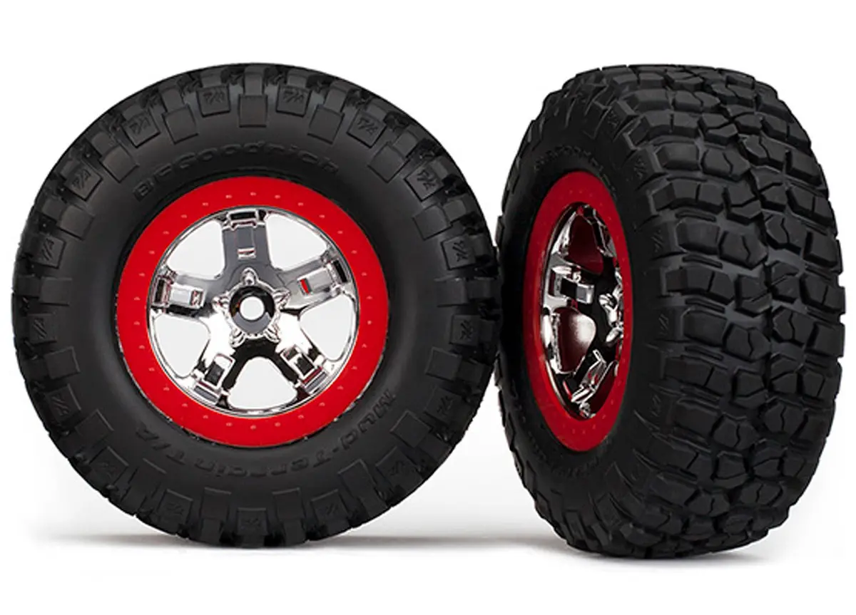 Mud-Terrain Tires, Sct Wheels, Chrome/Red, 2Wd/4Wd 1