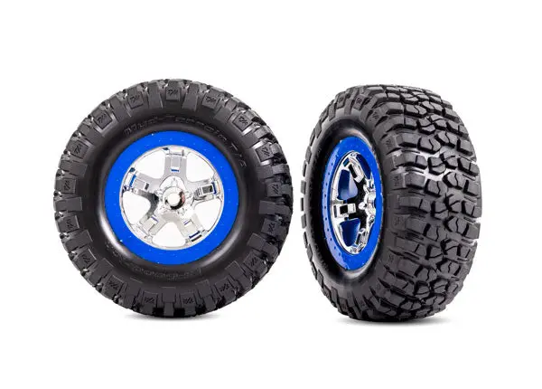 Bfgoodrich Slash Sct Pre-Glued Rear Tires, Blue/Chrome (2) 1