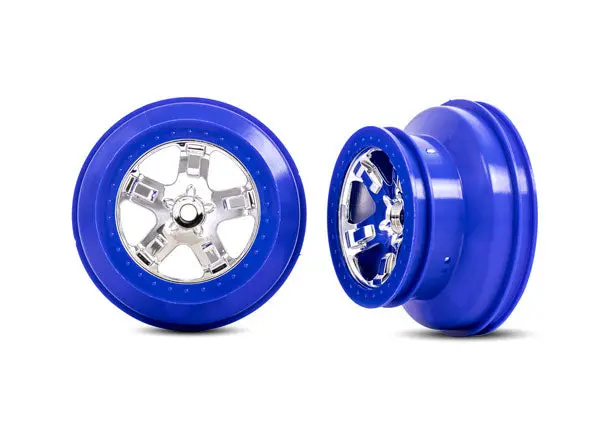 Slash Sct 2.2"/3.0" Dual Profile Rear Wheel, Blue/Chrome (2) 1