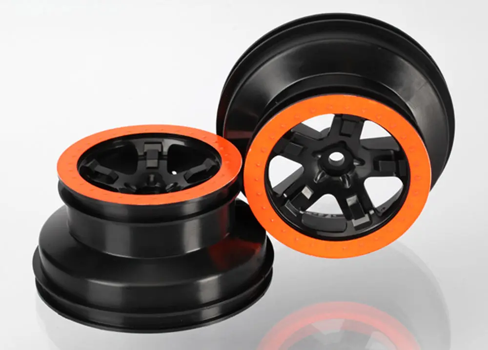 Sct Beadlock Style Wheels, Black/Orange, 2Wd/4Wd 1