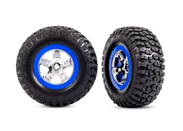 Bfgoodrich Slash Sct Pre-Glued 2Wd Front Tires, Blue/Chrome (2) 1