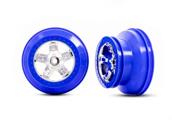 Slash Sct 2.2"/3.0" Dual Profile 2Wd Front Wheel, Blue/Chrome (2) 1