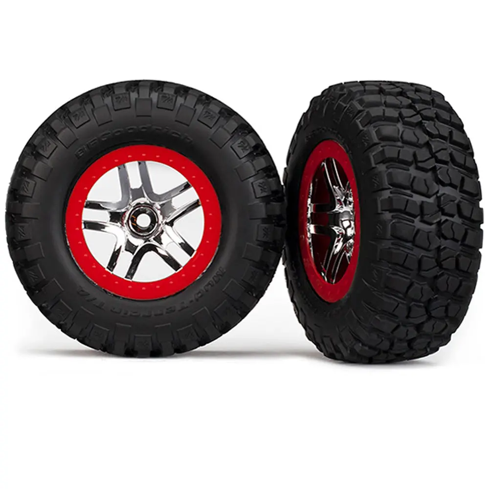 Mud-Terrain Tires, Sct Ss Wheels Chrome/Red 1