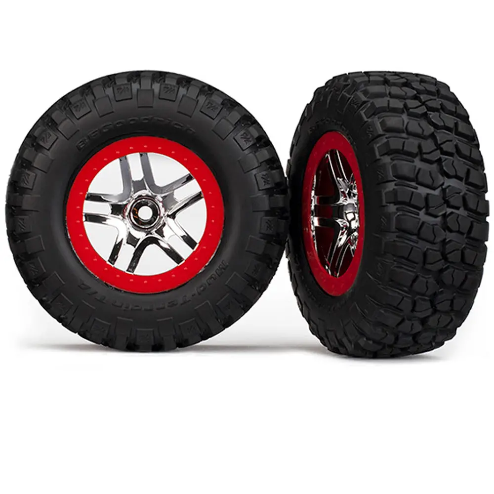 Mud-Terrain Tires, Sct Ss Wheels, Chrome/Red 1