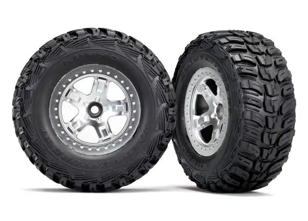 Kumho Sct Sct Pre-Glued 2Wd Front Tires, Chrome Beadlock (2) 1